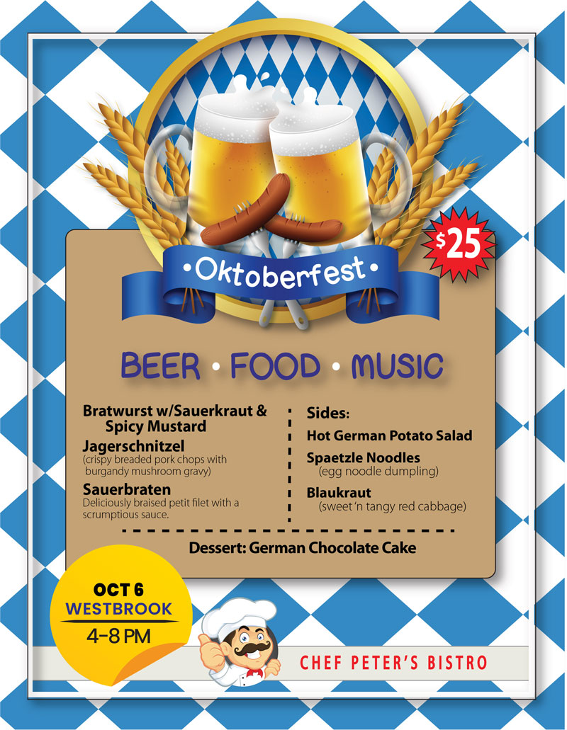 10/6 Chef Peter's Oktoberfest (4-8PM)
